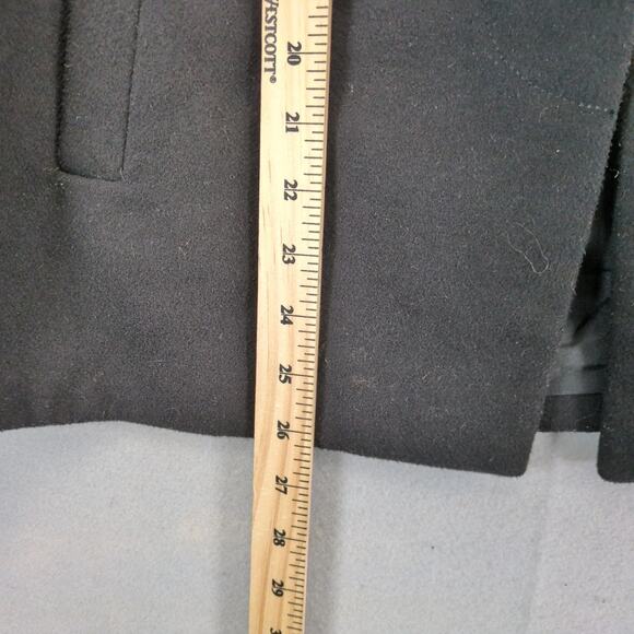 Old Navy Black Pea Coat Women's XL Concealed Buttons Flannel Boxy Retro Mod - Picture 10 of 10